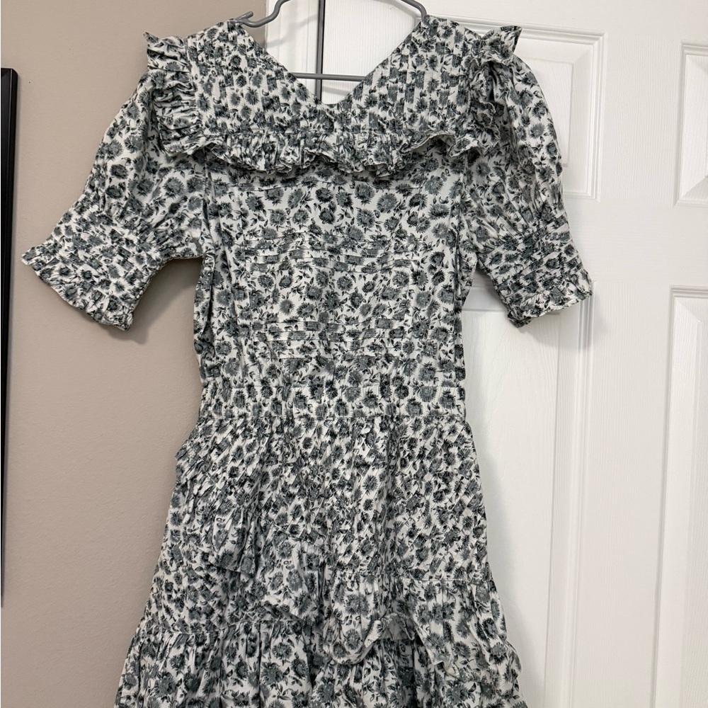 LoveShackFancy Floreen Mini in Warm Gray Pintuck Pleated Cotton - Picture 4 of 5